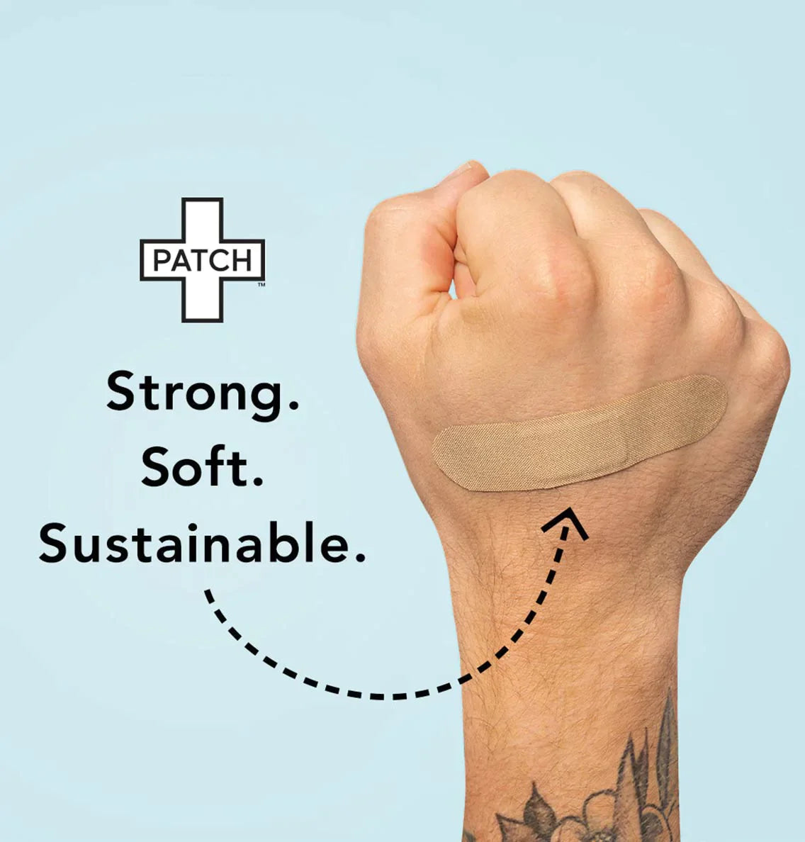 Patch Natural Bamboo Bandages for sensitive skin, eco friendly, hypoallergenic, non-toxic, latex free