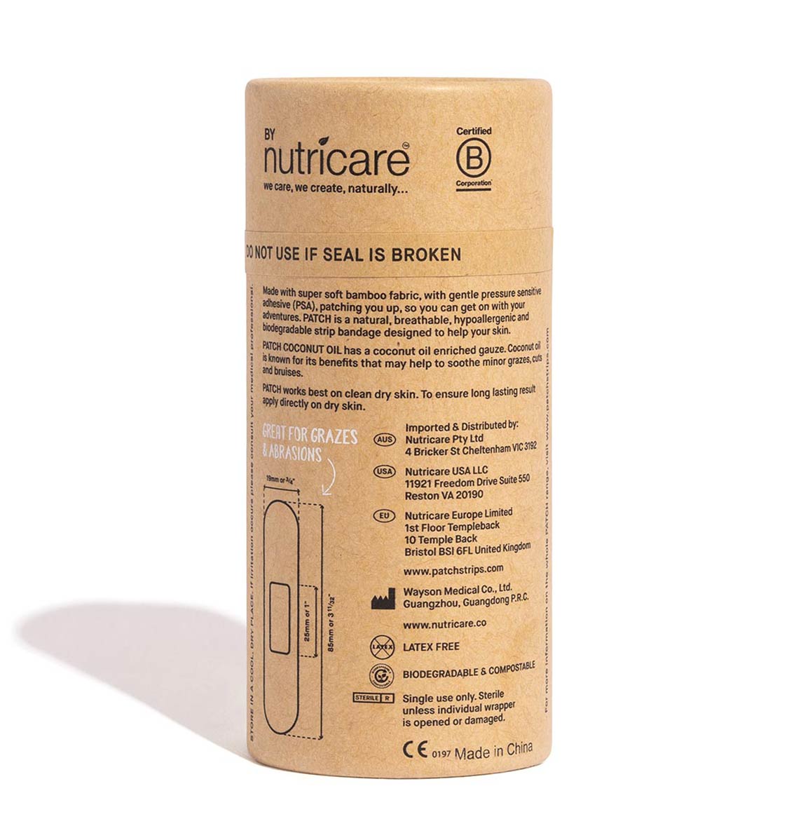 Coconut Oil Patch Natural Bamboo Bandages for sensitive skin, eco friendly, hypoallergenic, non-toxic, latex free, Panda print