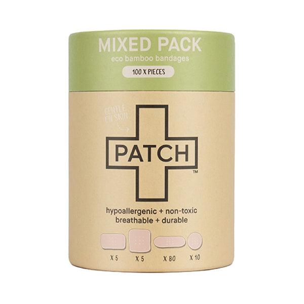 PATCH MIXED PACK - 100 Assorted Size Bandages for sensitive skin