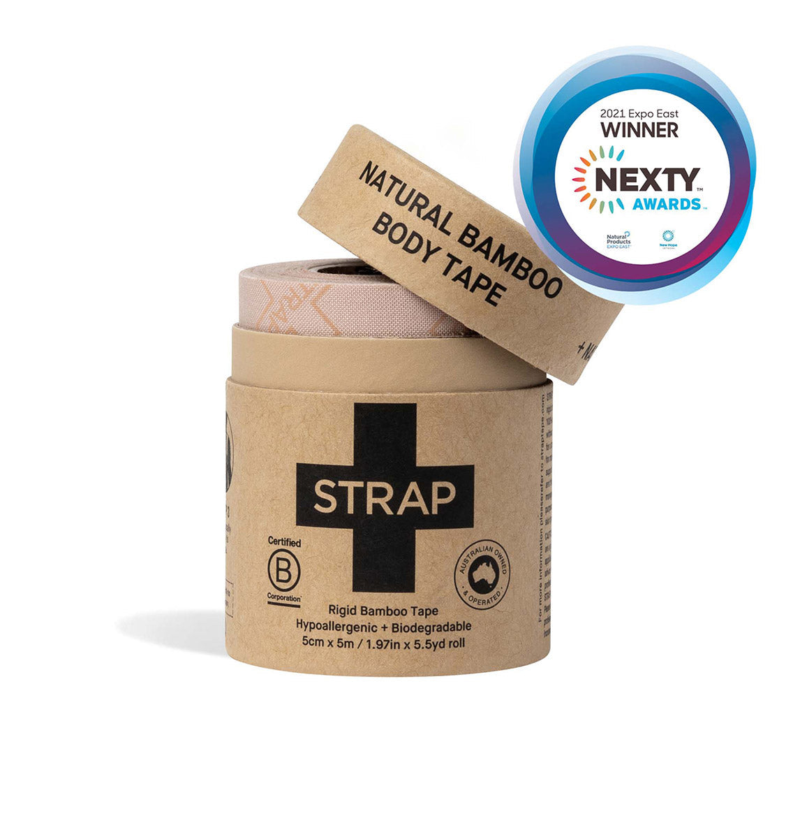 Strap Natural Bamboo Body Tape Sports Tape Rigid Hypoallergenic Tape, Biodegradable